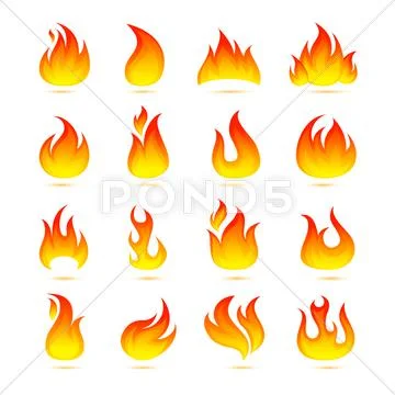 Fire Icons Set Stock Illustrationen