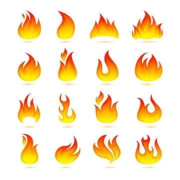 Fire Icons Set Stock Illustration