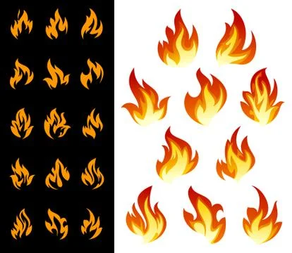 Fire icons set Stock Illustration