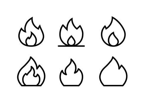 Fire icons set Stock Illustration