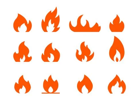 Fire icons set Stock Illustration