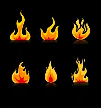 Fire Icons set vector Stockillustratie