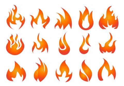 Fire Icons set vector Stock Illustration