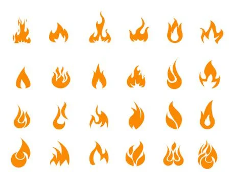 Fire Icons set vector Stock Illustration