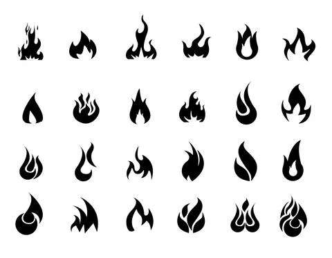 Fire Icons set vector Stock Illustration