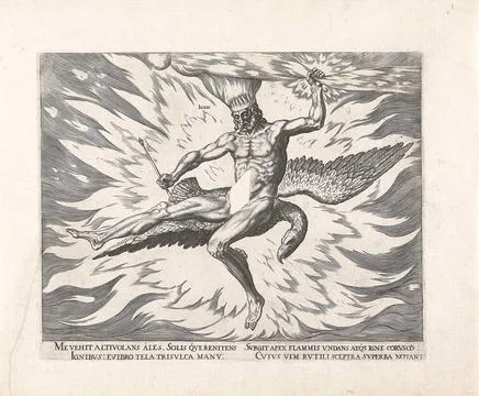 Fire; Ignis; The four elements. The fire element, personalized by the nake... Stock Photos