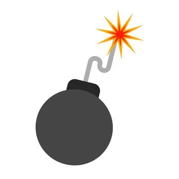 Fire ignited bomb icon. Hazardous material. Vector. Illustrazione stock