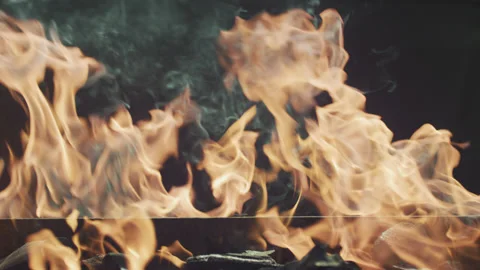 Fire Ignition with Smoke for Prepare Bbq Closeup Stock Footage 156893805