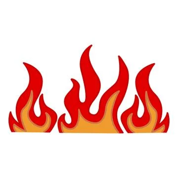 Fire illustration. Vector Red Flame on a White Background Stock Illustration