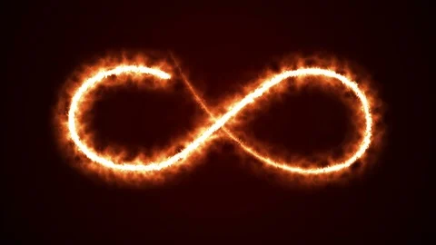 Fire infinity sign loop. Abstract background with infinity sign animation 4k Stock Footage 112724093