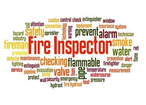 Fire Inspector word cloud concept 3 Stock Photos
