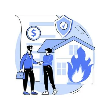 Fire insurance abstract concept vector illustration. Stock Illustration