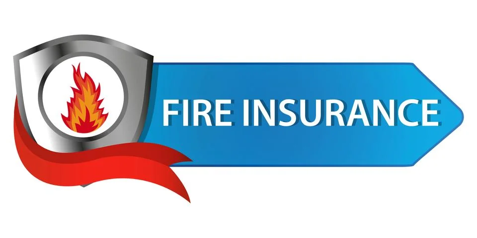 Fire insurance button Stock Illustration