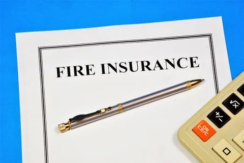 Fire insurance. The text label in the document of the Treaty. Stock Photos