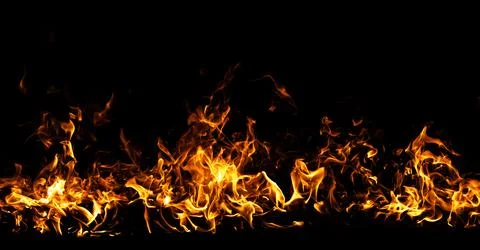 Fire intense blaze motion. Fire hot flame texture. Fire dramatic glowing heat Stock Photos