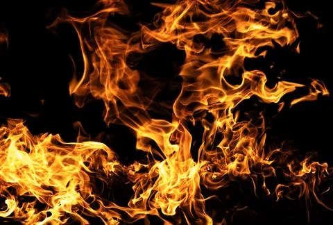 Fire intense blaze motion. Fire hot flame texture. Fire dramatic glowing heat Stock Photos