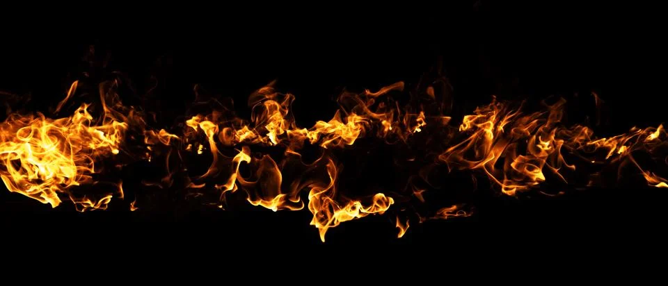 Fire intense flame movement. Fire burning abstract shape. Fire dramatic heat  Stock Photos
