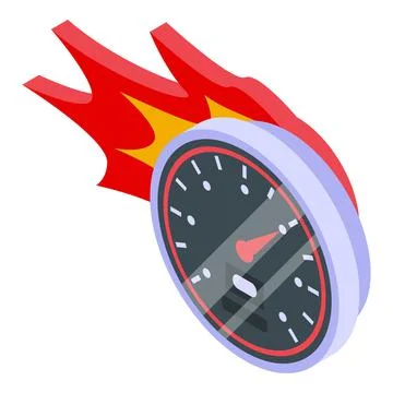 Fire internet speed icon, isometric style Stock Illustration