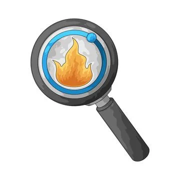 Fire investigation illustration Stock Illustration