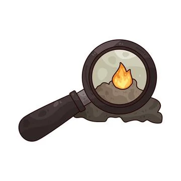 Fire investigation illustration Stock Illustration
