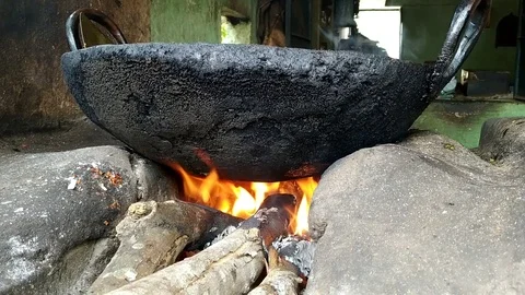 Fire &amp; Iron Cookware Karahi Stock Footage 126932030