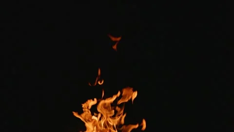Fire Isolated on Black Background. Stock Footage 303212751