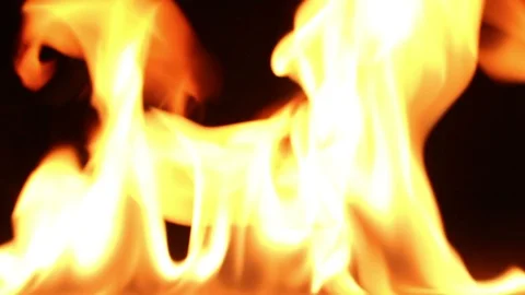 Fire on isolated black Stock Footage 92174069