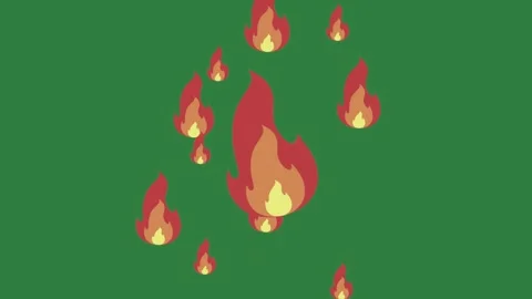 A fire isolated isolated on green screen background Video stock 336892138