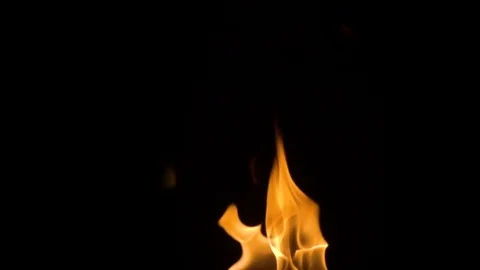 Fire isolated over black background. slow motion Stock Footage 82745384
