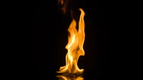 Fire isolated over black background. slow motion Stock Footage 82749256