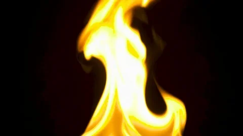 Fire isolated over black background. slow motion Stock Footage 82752453
