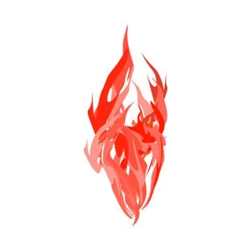Fire isolated. Red Flames on white background Stock Illustration