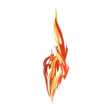 Fire isolated. Red Flames on white background Stock Illustration