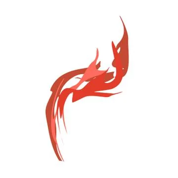 Fire isolated. Red Flames on white background Stock Illustration
