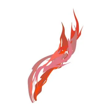 Fire isolated. Red Flames on white background Stock Illustration