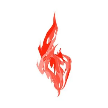 Fire isolated. Red Flames on white background Stock Illustration