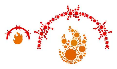 Fire Jail Icon - Infection Composition Illustrazione stock