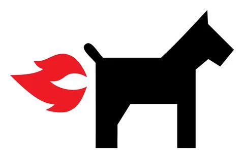 Fire Jet Dog - Vector Icon Illustration Stock Illustration
