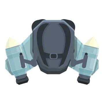 Fire jetpack icon cartoon vector. Rocket boost Stock Illustration