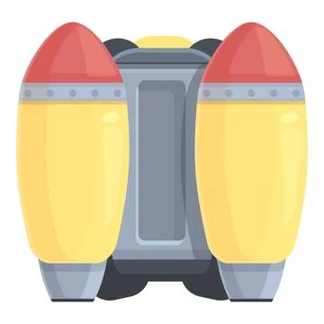 Fire jetpack icon cartoon vector. Rocket boost Stock Illustration