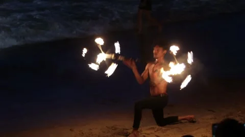 Fire Juggler Stock Footage 310304752