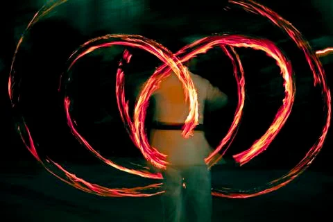 Fire juggler performance, India Stock Photos