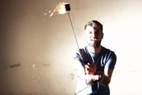 Fire juggler Stock Photos