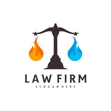 Fire Justice logo vector template, Creative Law Firm logo design concepts Stock Illustration