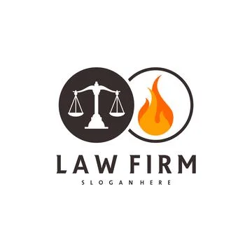 Fire Justice logo vector template, Creative Law Firm logo design concepts Stock Illustration