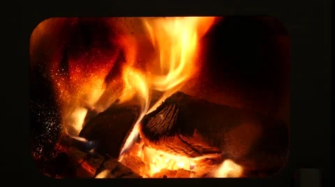 Fire in Kamin Stock Footage 46804240