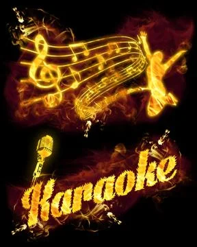 Fire Karaoke Set Stock Illustration
