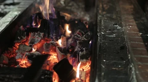 Fire in the kitchen ready for barbecue Video stock 55875827