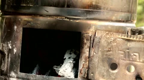 Fire In kitchen stove Stock Footage 41818640