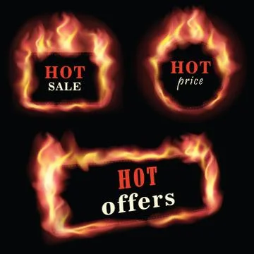 Fire label set.Vector illustration Иллюстрация